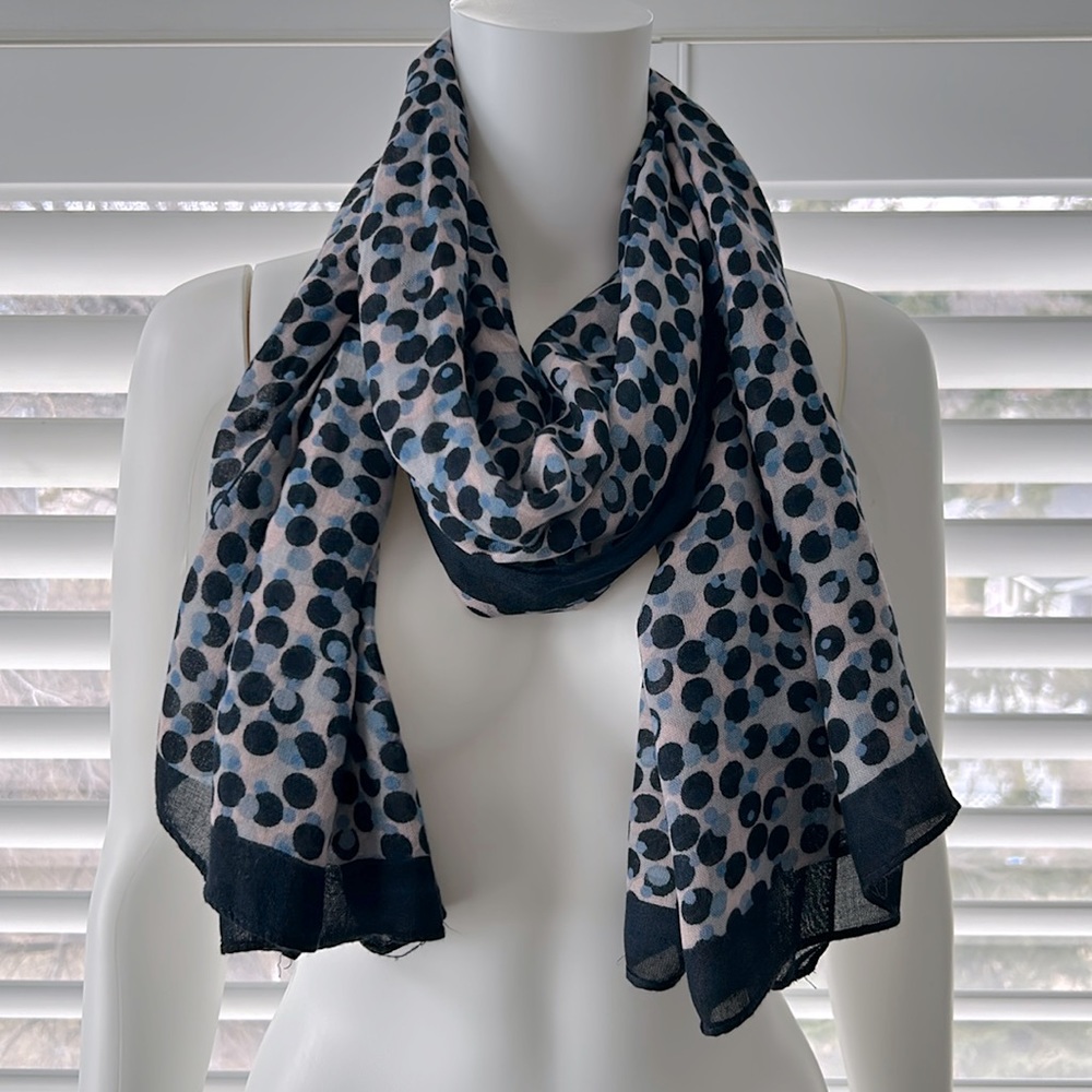 Women’s Navy Blue, Light Blue & Pink Light Neck Scarf, Shawl, Pashmina Accessory